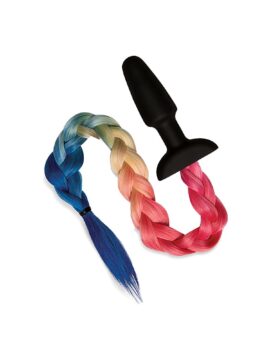 Whipsmart 4.9'' Silicone Plug with Play Tails Rainbow Tail