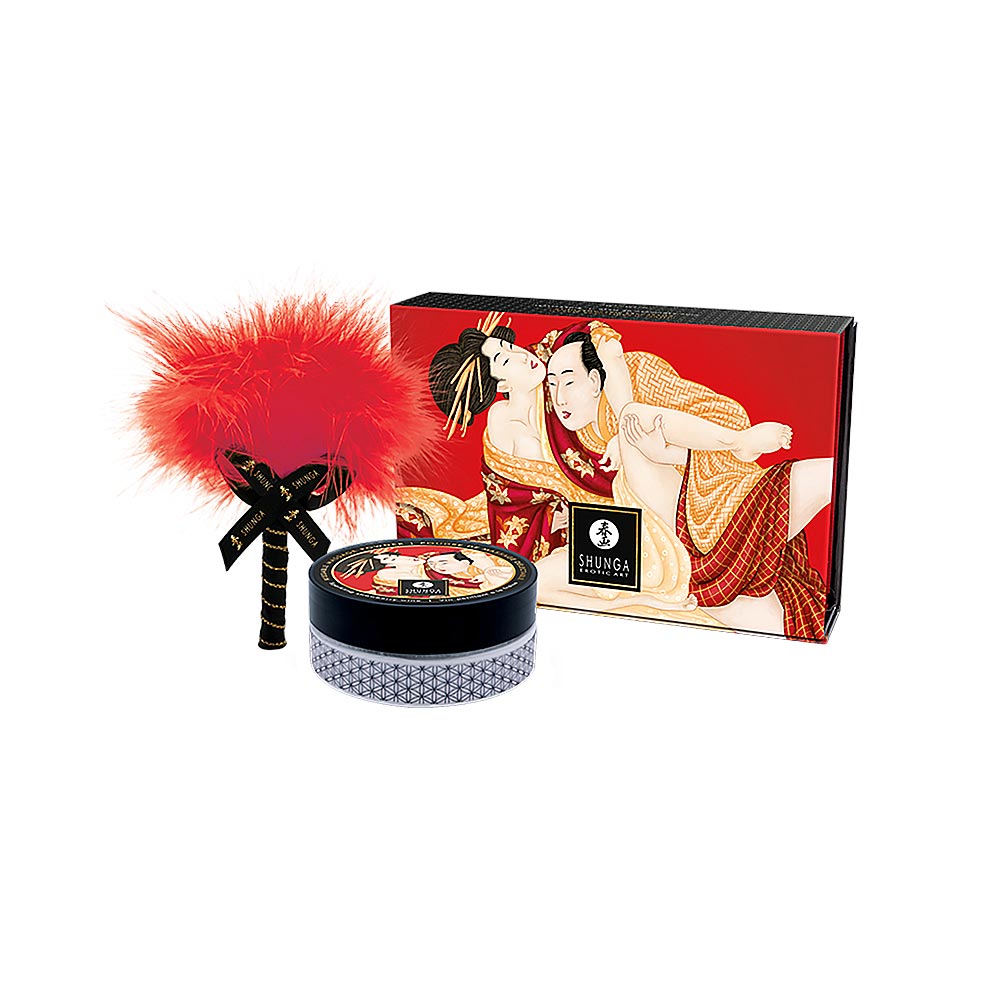 Shunga Kissable Massage Powder Sparkling Strawberry Wine 2.65 Oz