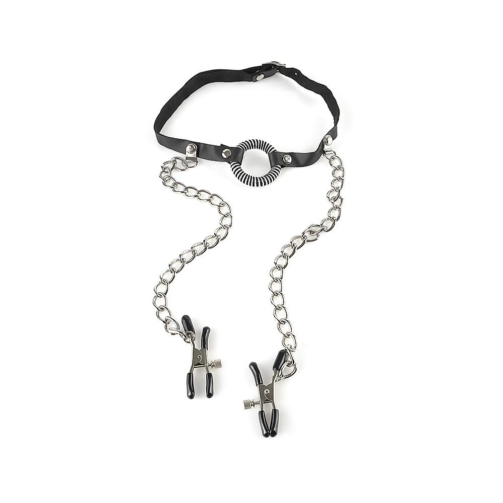 Fetish Fantasy Series O-Ring Gag & Nipple Clamps