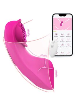9-Speed Magenta App & Remote Control Panty Vibrator with Rose Design