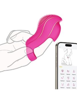 9-Speed Magenta App-Controlled Rechargeable Silicone Finger Vibrator
