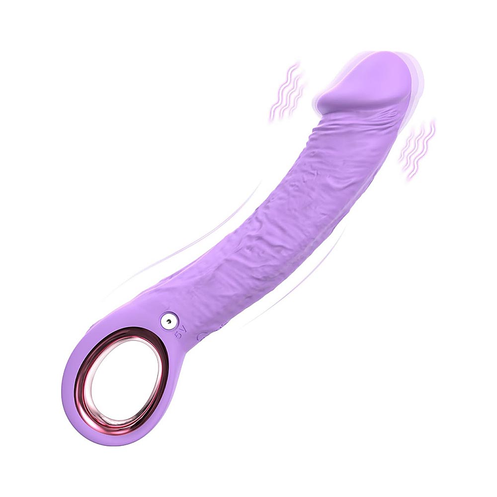 10-Speed Rechargeable Purple Silicone Vibrator with G-Spot Stimulation