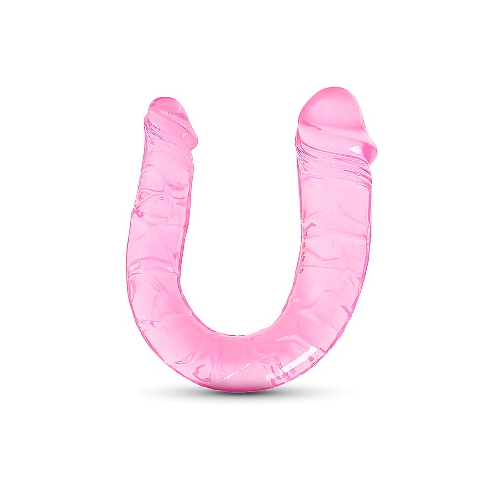 Clear Pink Double Ended Realistic Dildo