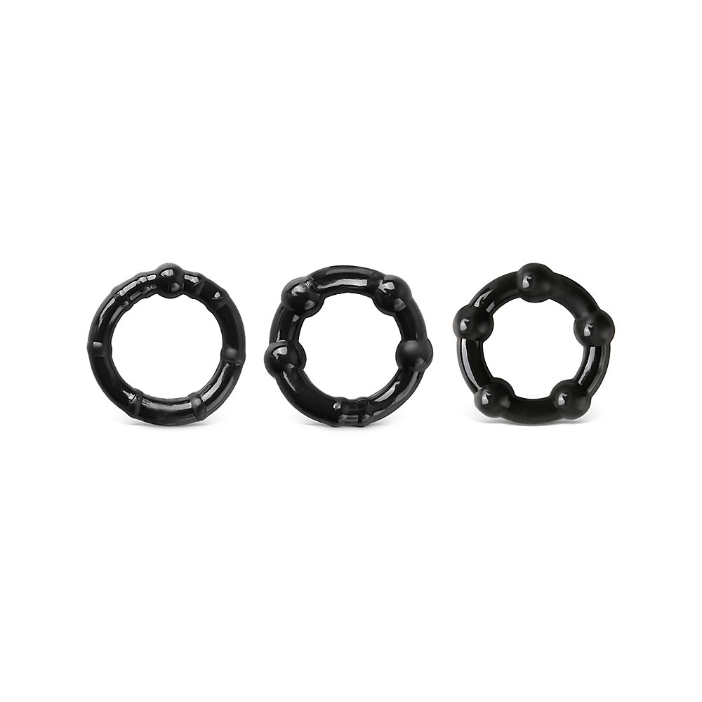 Toi Black Triple Cock Ring Kit