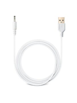 White DC Barrel Connector Charging Cable with Pin Length 1 cm