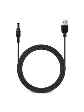 Black DC Barrel Connector Charging Cable with Pin Length 1,1 cm