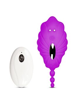 10 Speeds Purple Remote Control Panty Vibrator with Beads
