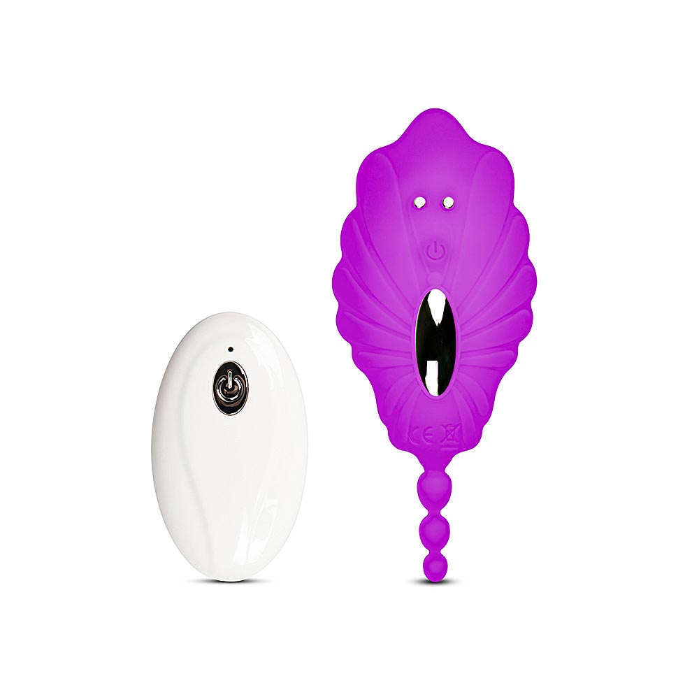 10 Speeds Purple Remote Control Panty Vibrator with Beads