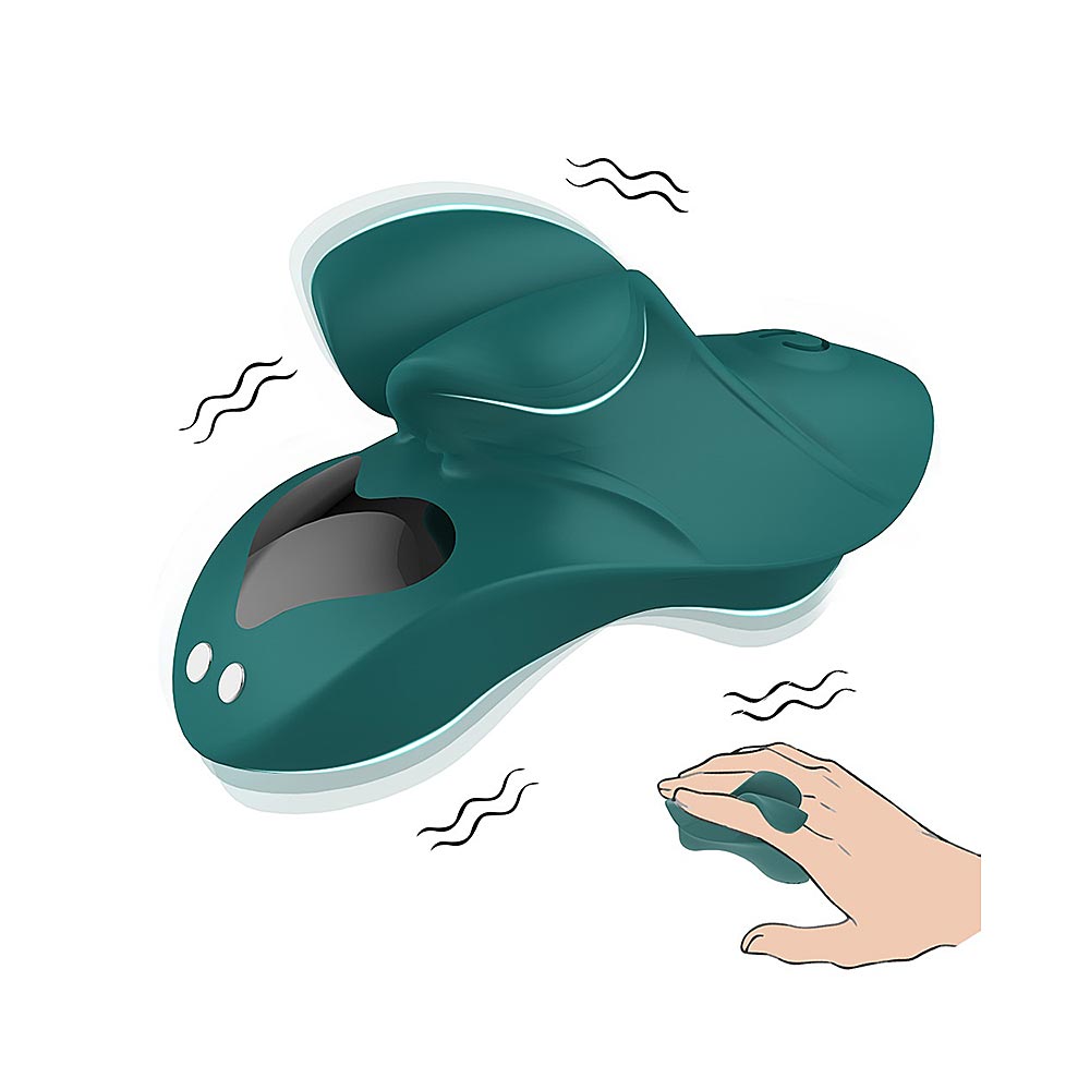 9-Speed Dark Green Finger Vibrator