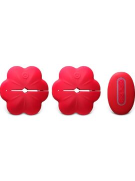 10-Speed Red Remote Control Silicone Vibrating Nipple Clamps