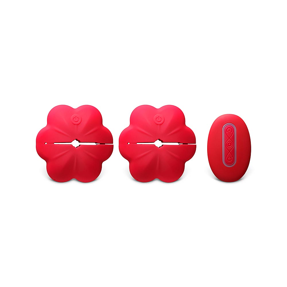 10-Speed Red Remote Control Silicone Vibrating Nipple Clamps