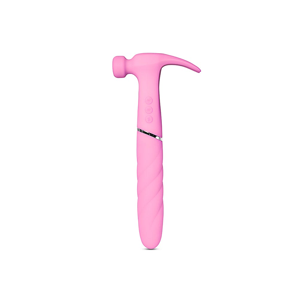 Pink Silicone 10 Functions Hammer Vibrator