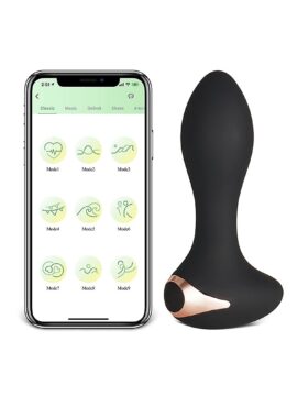 Black 10-Speed App-Controlled Vibrating Plug