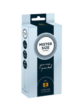 Custom Fit Condoms Transparent Lubricated Teat-Ended 53 mm 10 Pack