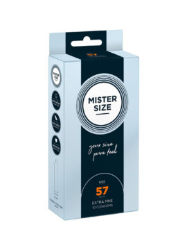 Custom Fit Condoms Transparent Lubricated Teat-Ended 57 mm 10 Pack