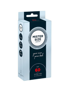 Custom Fit Condoms Transparent Lubricated Teat-Ended 60 mm 10 Pack