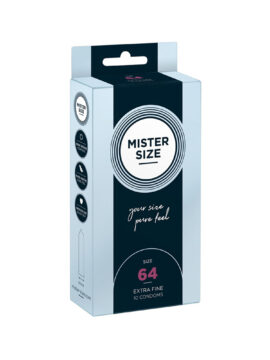 Custom Fit Condoms Transparent Lubricated Teat-Ended 64 mm 10 Pack