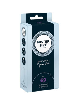 Custom Fit Condoms Transparent Lubricated Teat-Ended 69 mm 10 Pack