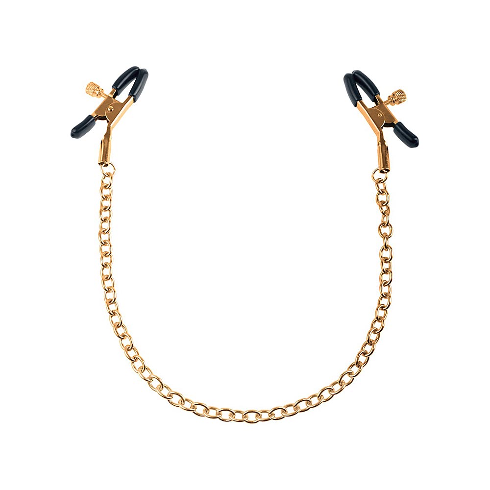 Nipple Clamps Joined Together by a Gold Colored Chain