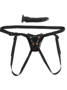 Designer Strap-On Adjustable Harness with Removable Dildo