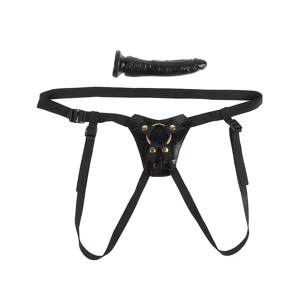 Designer Strap-On Adjustable Harness with Removable Dildo