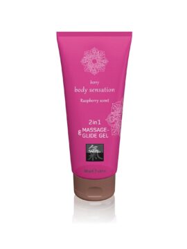 Massage & Glide Gel 2 in1 Raspberry Scent with Lubricating & Massage Properties 200 ml