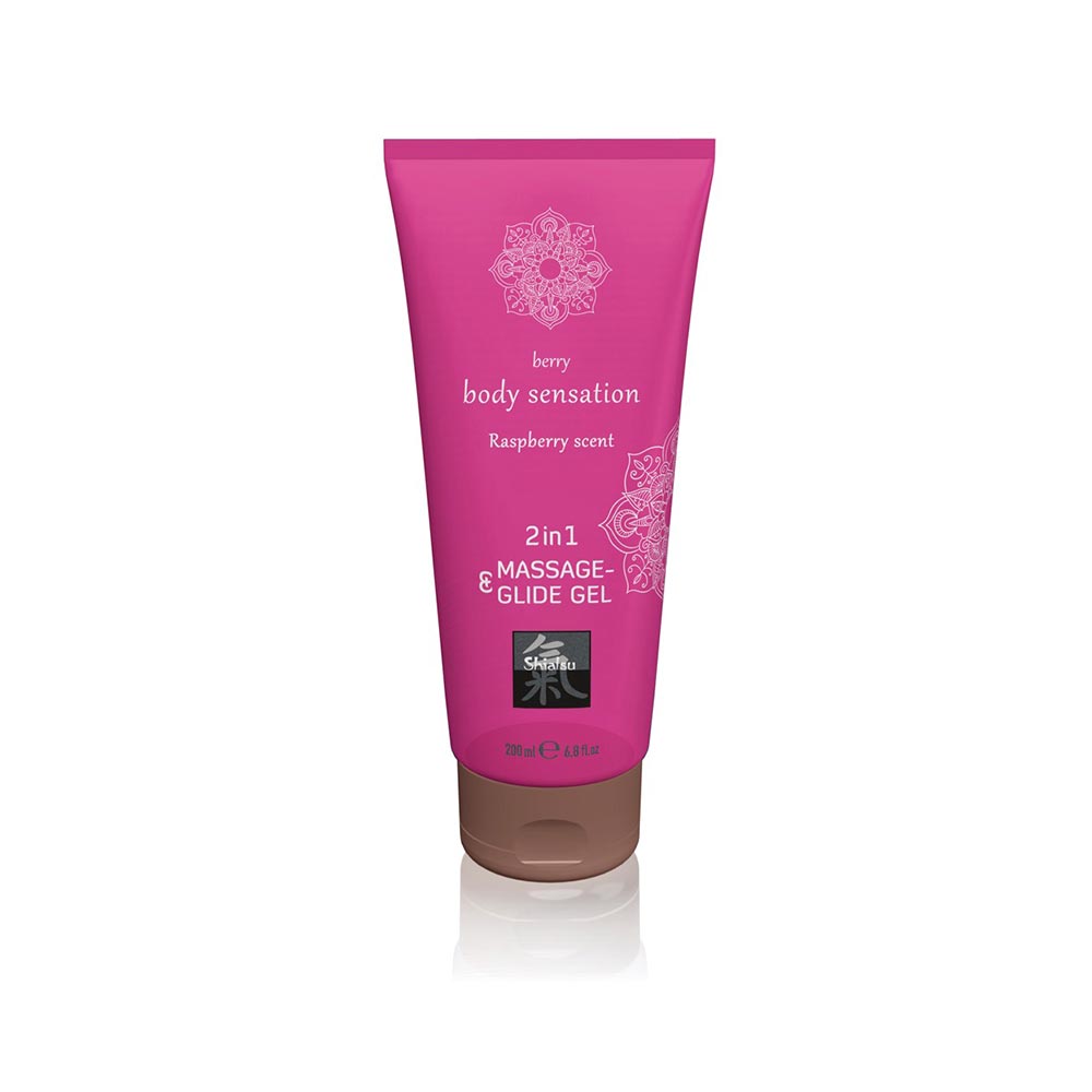 Massage & Glide Gel 2 in1 Raspberry Scent with Lubricating & Massage Properties 200 ml