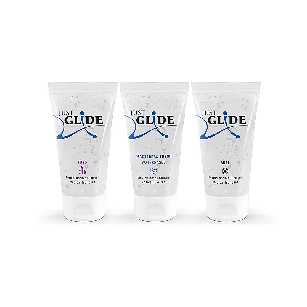 Just Glide Lubricants (Waterbased, Toys and Anal) in a Set 3 x 50 ml