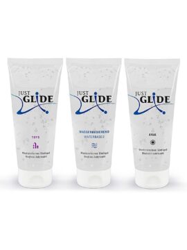 Just Glide Lubricants (Waterbased, Toys and Anal) in a Set 3 x 200 ml