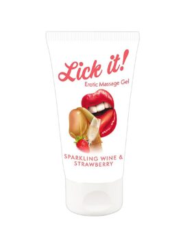 Lick It Erotic Massage Gel Sparkling Wine and Strawberry 50 ml