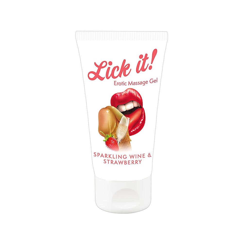 Lick It Erotic Massage Gel Sparkling Wine and Strawberry 50 ml