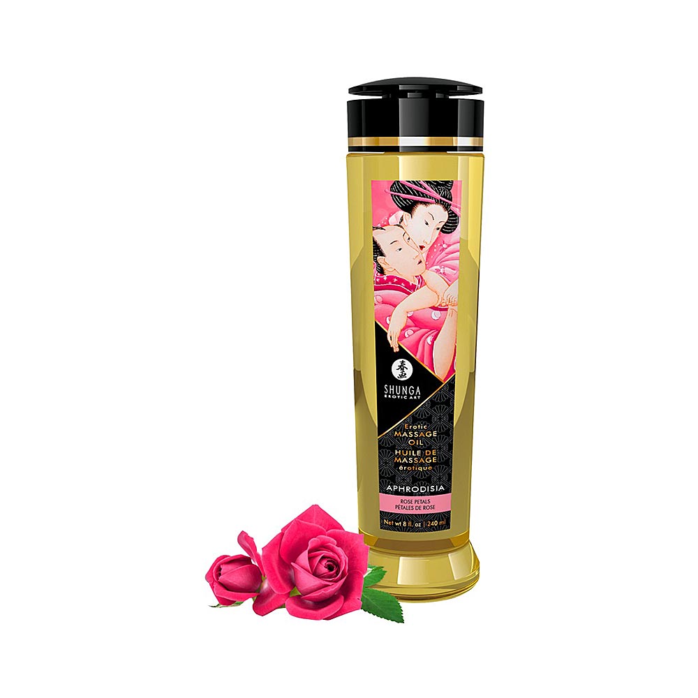Shunga Erotic Massage Oil with Rose Petals Sensual Scent 240 ml