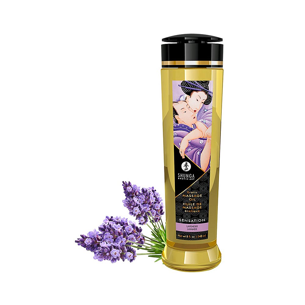 Shunga Erotic Massage Oil with Lavender Sensual Scent 240 ml