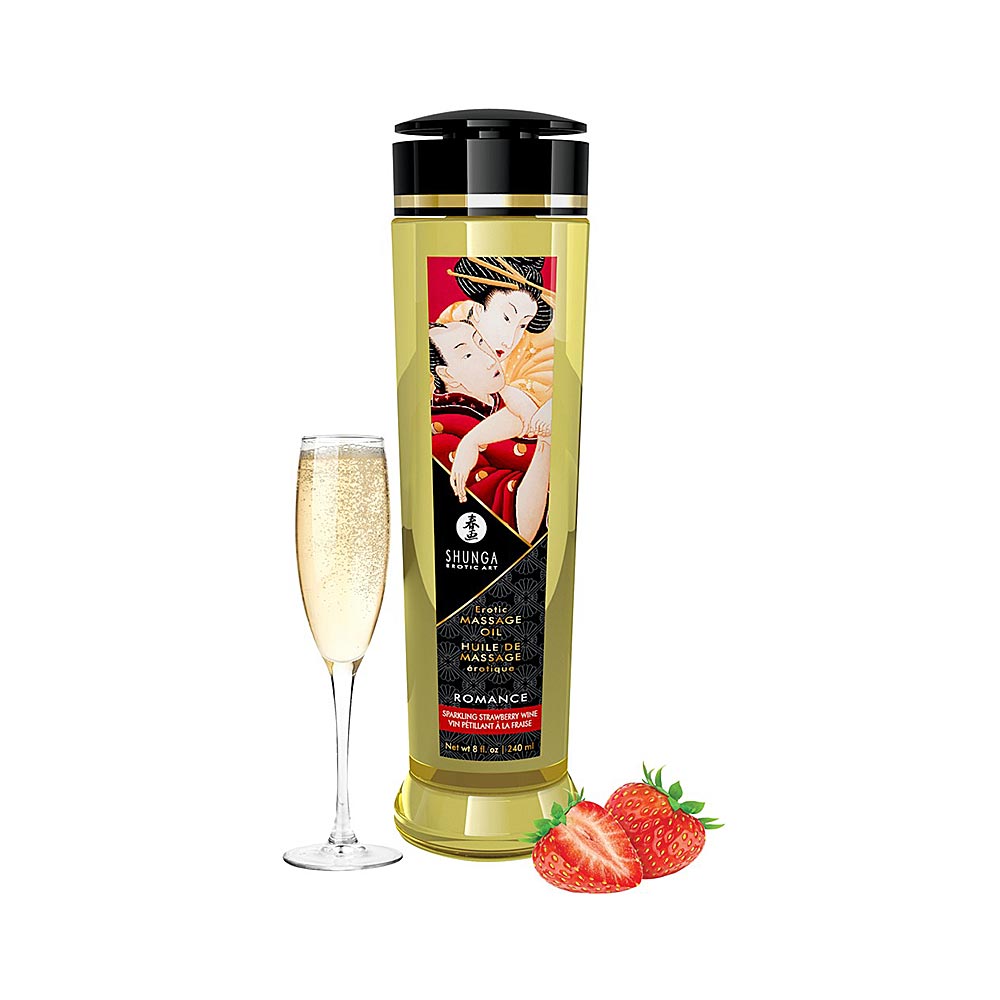 Shunga Erotic Massage Oil with a Sensual Strawberry & Champagne Sensual Scent 240 ml