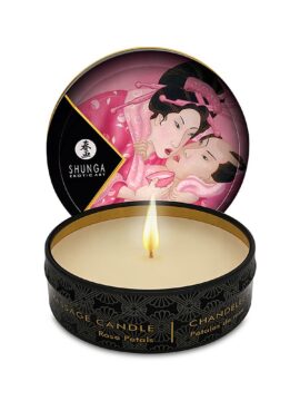 Shunga Mini Massage Candle & Oil with a Rose Scent 30 ml