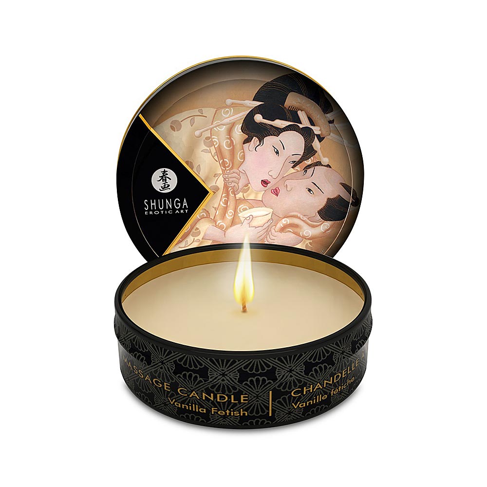 Shunga Mini Massage Candle that Melts into Warm Massage Oil with Vanilla Fetish Scent 30 ml