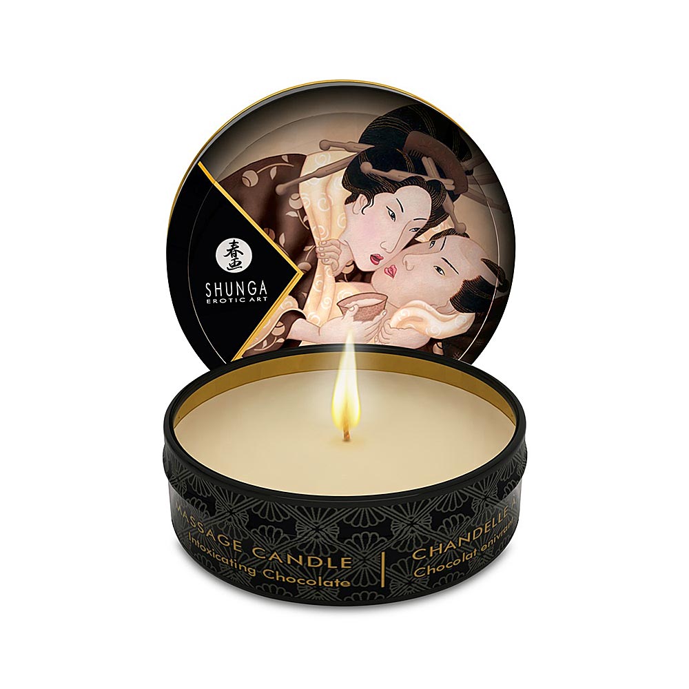 Shunga Mini Massage Candle that Melts into Warm Massage Oil with Intoxicating Chocolate Scent 30 ml