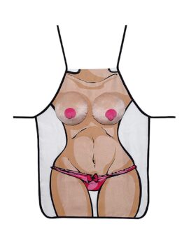 Apron with Printed Female Body & Soft Plush Boobs