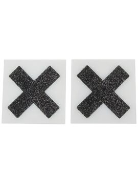 Nipple Stickers in an 'X' Shape with Sparkly Glitter