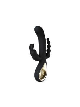 Black 10-Speed Silicone Triple Vibrator