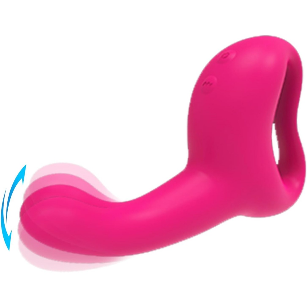10-Mode Magenta Rechargeable Silicone G-Spot Vibrator and Prostate Massager with Finger-Like Motion