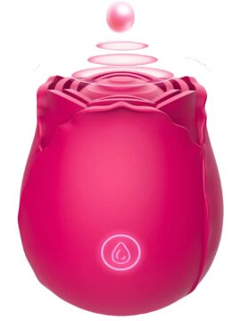 10-Speed Red Rose Clitoral Vibrator with Tapping Function