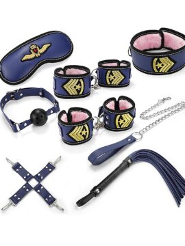 8-Piece Set Blue & Pink Bondage Restraint Kit