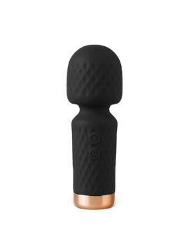 10-Speed Black Silicone Mini Wand Vibrator