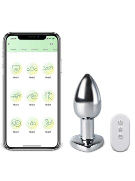 10-Speed Vibrating Anal Plug with App & Remote Control and Light-up Magic Colors