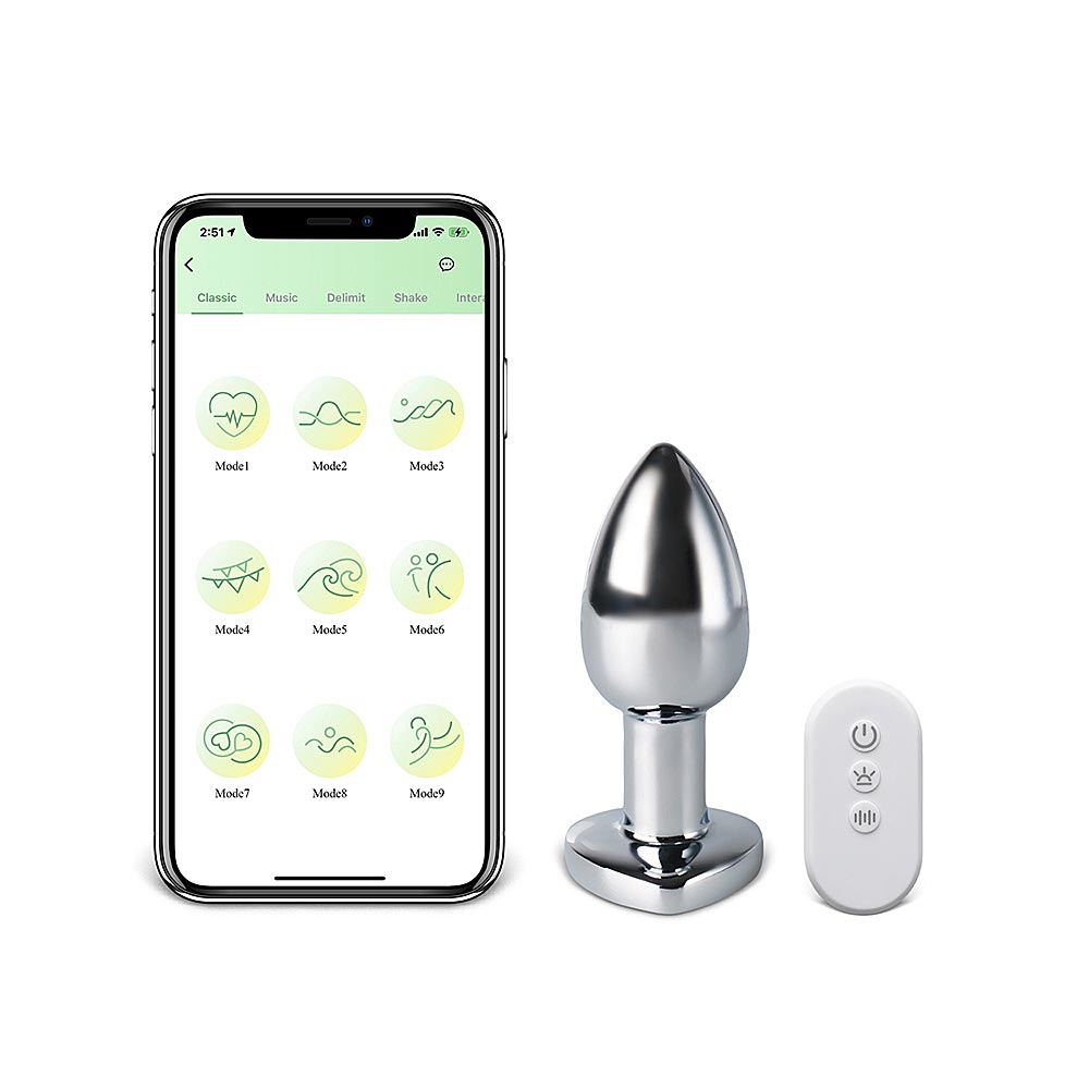10-Speed Vibrating Anal Plug with App Control and Light-up Magic Colors