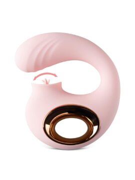 12-Speed Pink Massager with Vibrating and Tongue-Licking Functions