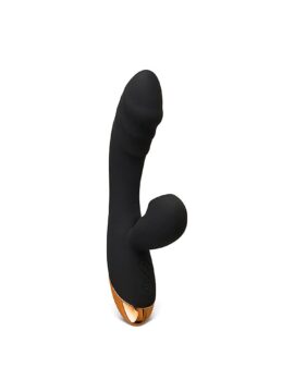 7.68'' Black 12-Speed  Vibrating & Tongue-Licking Silicone Vibrator
