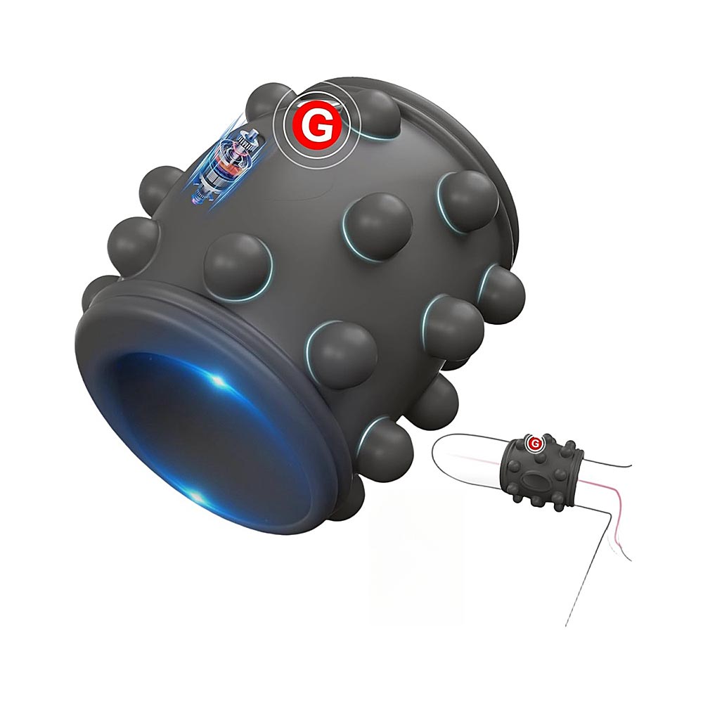 10-Speed Black Rechargeable Silicone Vibrating Cock Ring