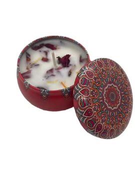 Soy Wax Scented Candle in a Brown Tin Box